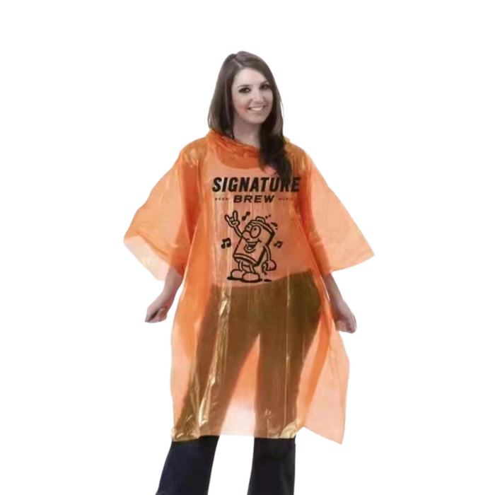 Disposable Logo-Printed Rain Poncho