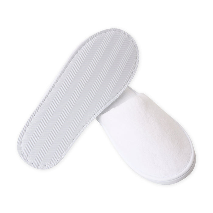 Branded coral fleece hotel slippers