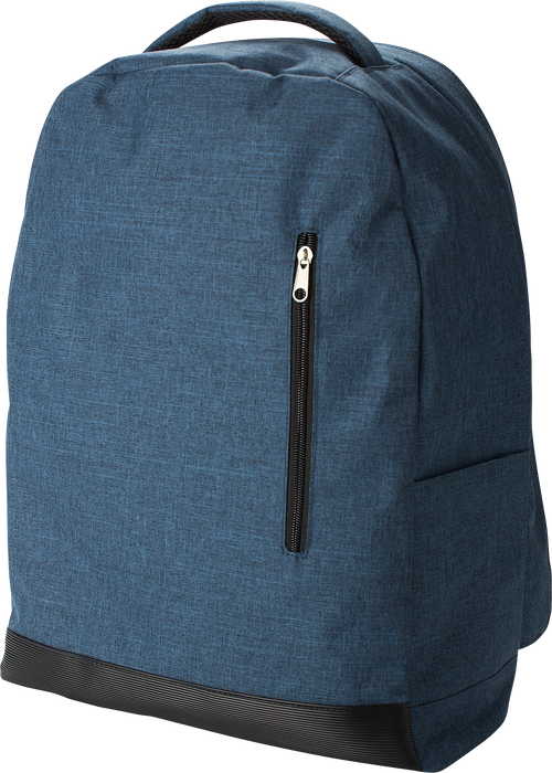 Custom branded blue RPET anti-theft backpack
