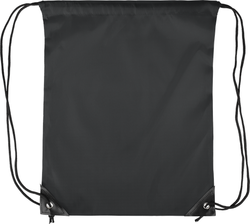 Black polyester drawstring bag