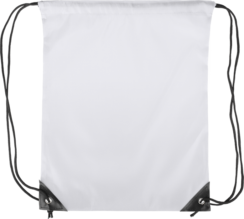 White polyester drawstring bag