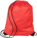 Custom branded polyester drawstring bag in red