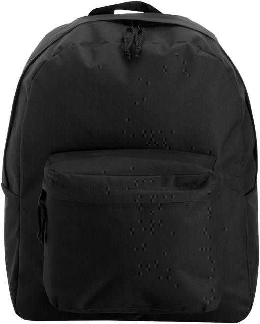 Custom branded black polyester backpack