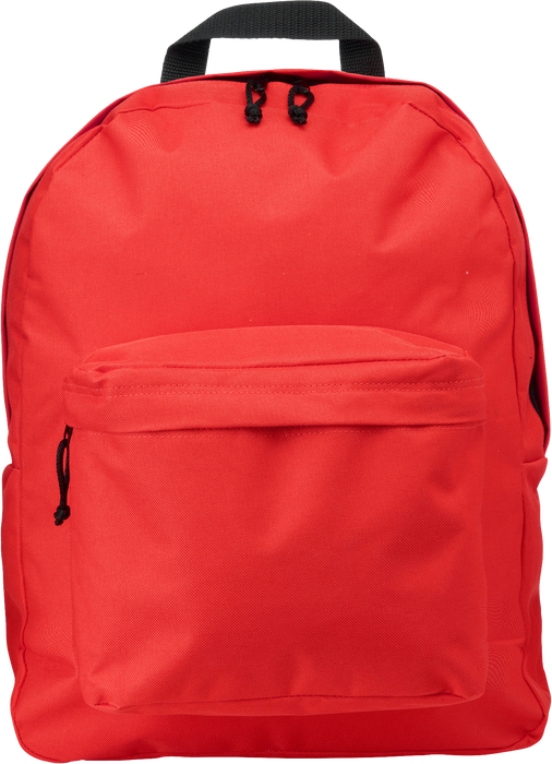 Red polyester backpack