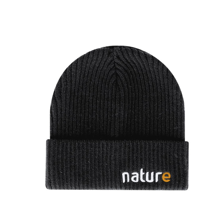 Beanie Hat Acrylic Rib Hem 1 Layer in white