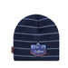 Beanie Hat 2-Layer Acrylic Stripes in white