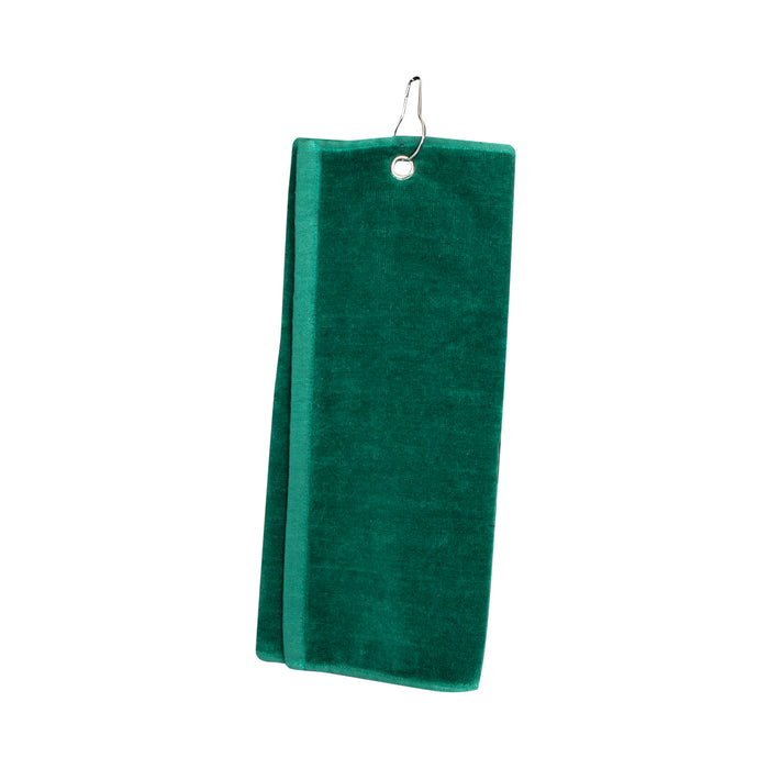 Custom branded golf towel with carabiner
