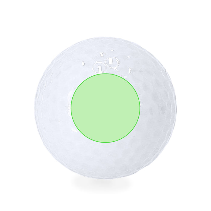 Golf ball print area on the front