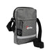 grey eco RPET shoulder bag with full-colour logo print, front view