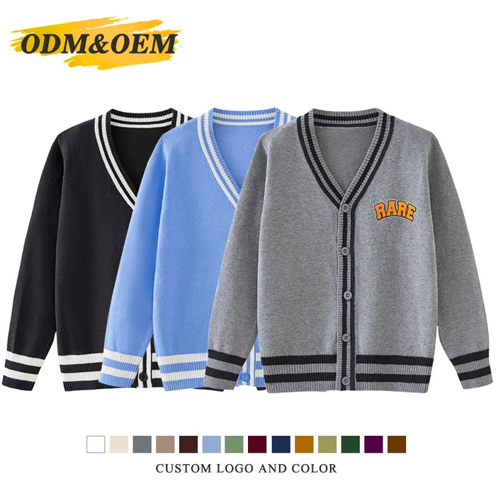 Custom logo knitted cardigan