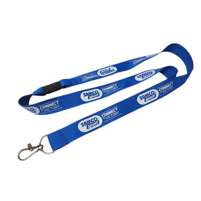 Logo printed lanyard blue