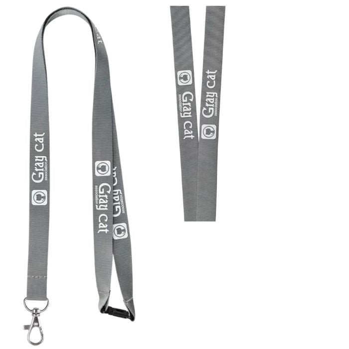 Logo printed lanyard grey