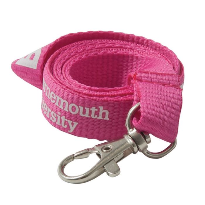 Logo printed lanyard pink