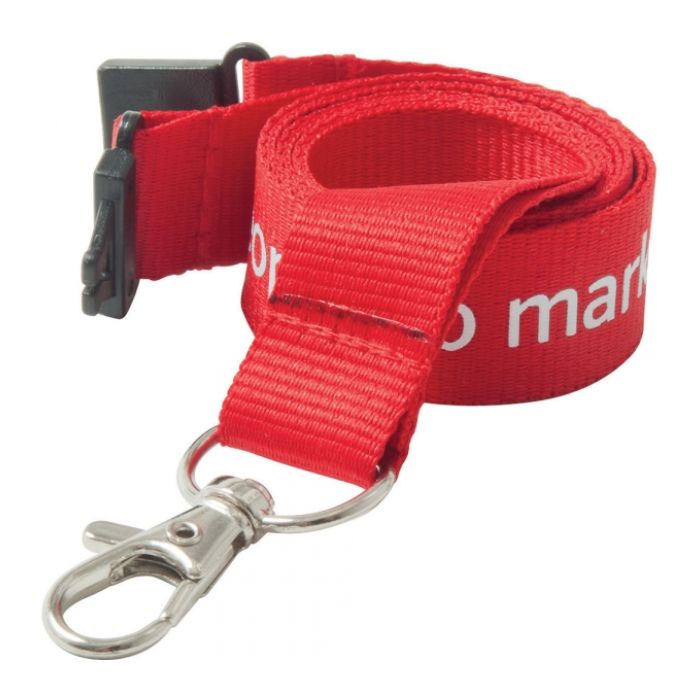 Logo printed lanyard red
