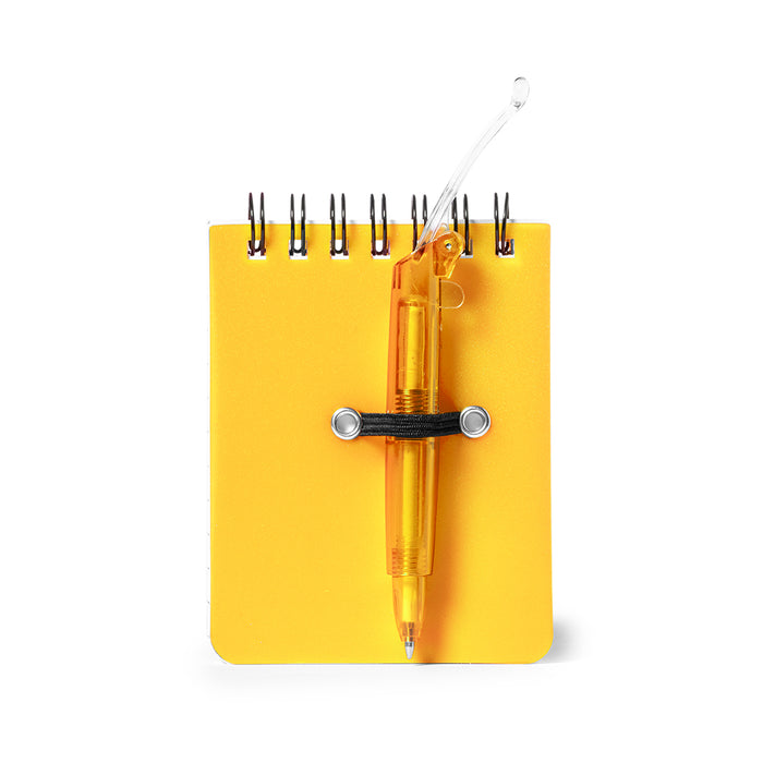 Promotional ring-bound mini notebook with matching pen