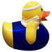 Workout rubber duck bath toy – back view showing logo position