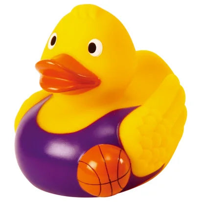 Branded basketball rubber duck – additional angle