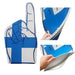 Blue and white flag EVA foam finger with sewn-edge 4 mm detail, custom printed both sides.