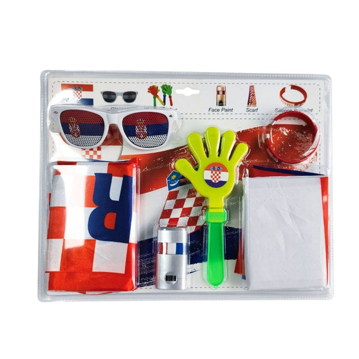 Croatia football supporters kit with custom fan merchandise items