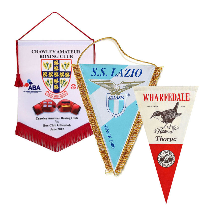 Custom sports pennants and burgee flags for football clubs, schools, and events UK Europe
