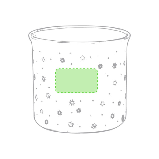 Retro Ceramic Christmas Mug with the branding print area marked in green