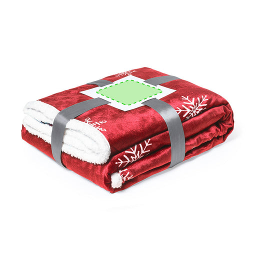 Sherpa Blanket with a second branding print area marked in green