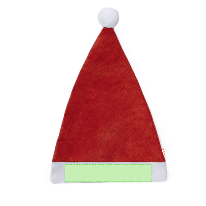 Recycled Santa Hat (RPET) with the branding print area marked in green