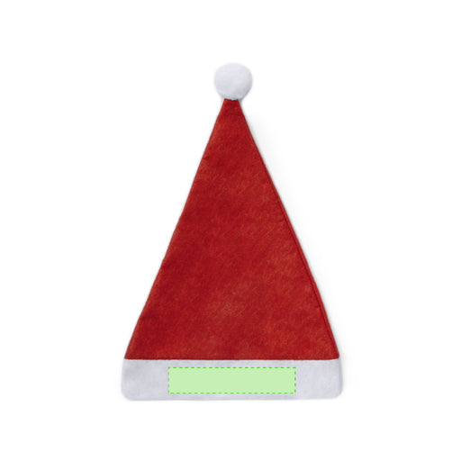 Kids Santa Hat with the branding print area marked in green