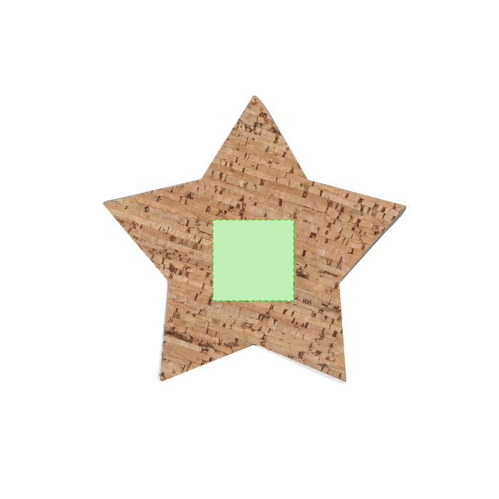 Cork Christmas Coasters with a second branding print area marked in green