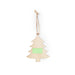 Flat Wooden Hanging Ornament with the branding print area marked in green