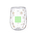 Double-Walled Glass Christmas Mug with the branding print area marked in green