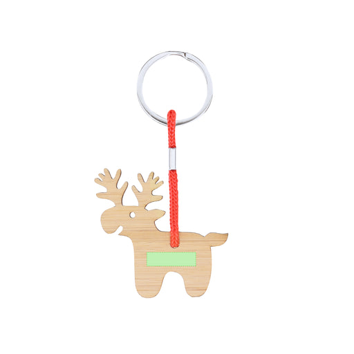 Bamboo Stocking Keyring with the branding print area marked in green
