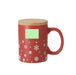 Ceramic Christmas Mug with Bamboo Lid with a second branding print area marked in green