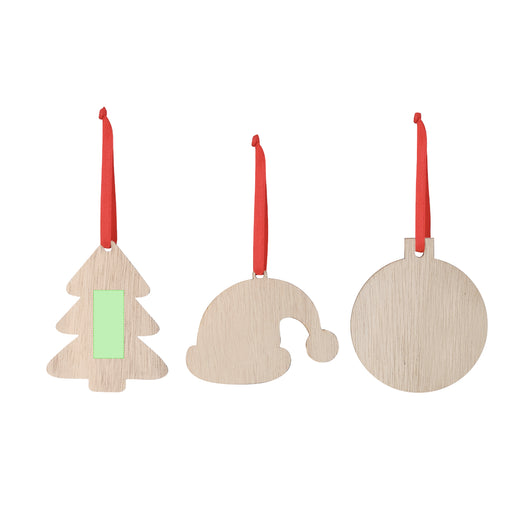 Wooden Santa Hat Ornament with the branding print area marked in green