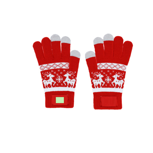 Touchscreen Christmas Gloves with the branding print area marked in green