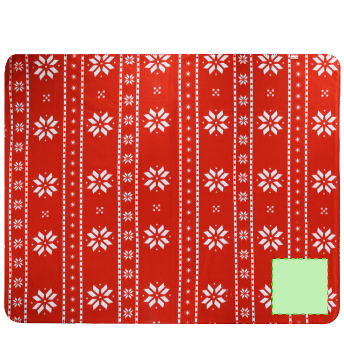 Recycled Blanket (RPET) with a third branding print area marked in green