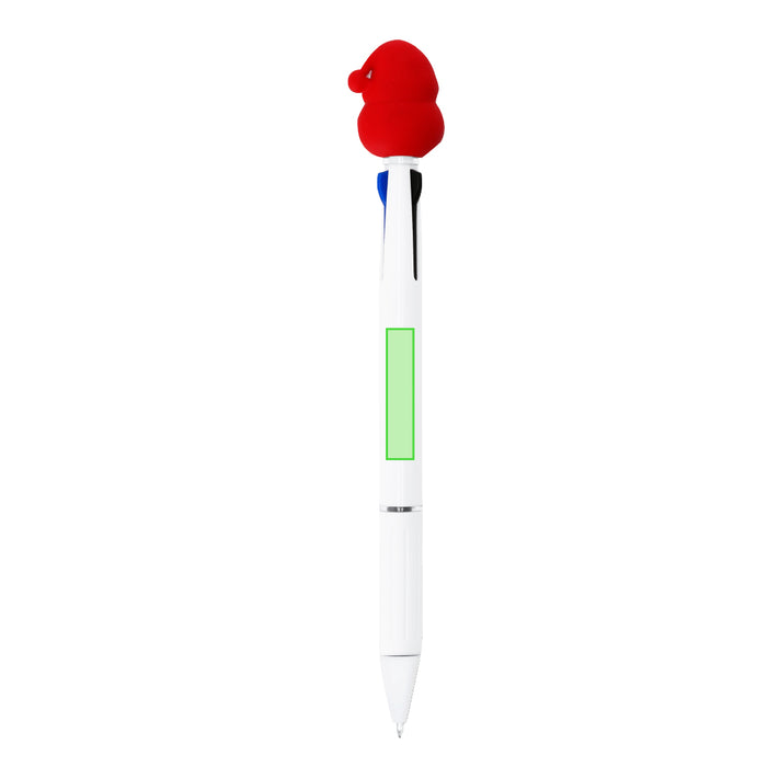 Multicolour Christmas Pen with a second branding print area marked in green