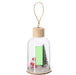 Hanging Bottle Ornament with Santa and Tree Scene with a second branding print area marked in green