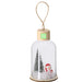 Hanging Bottle Ornament with Santa and Tree Scene with a third branding print area marked in green