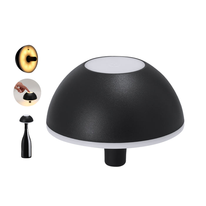 Black LED bottle lamp with touch dimmer