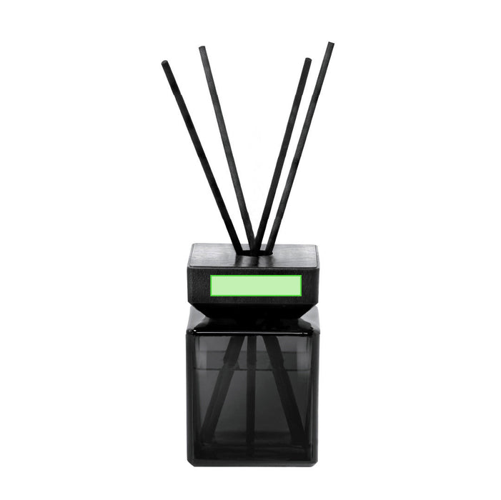 Aromatic diffuser with the branding print area marked in green
