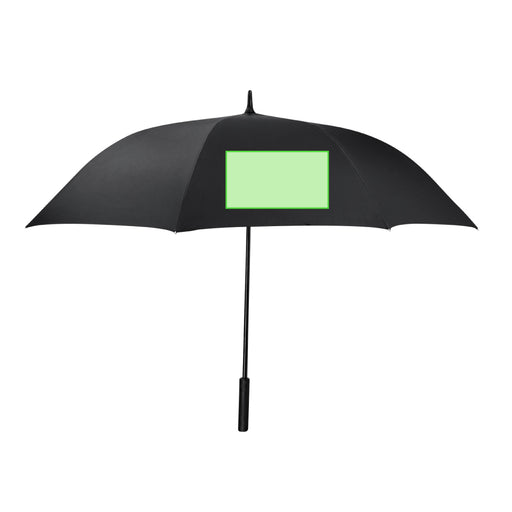 Large umbrella with the branding print area marked in green