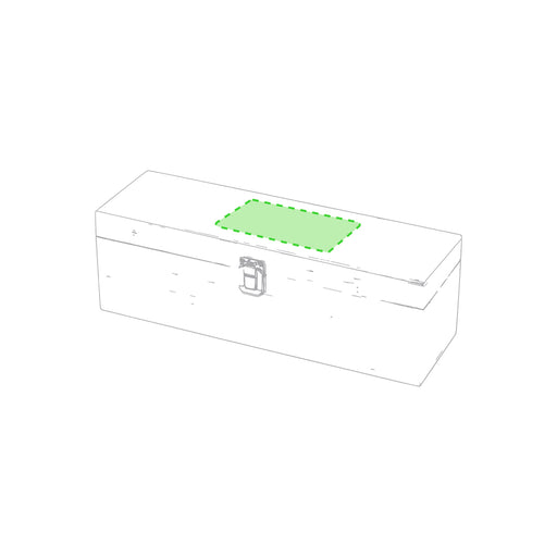 Bamboo wine set with the branding print area marked in green