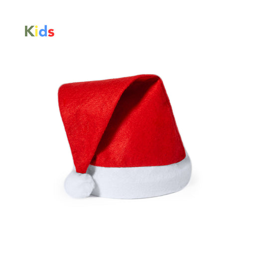 Red kids Santa hat with white trim and pom-pom