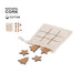 Cotton drawstring bag with a noughts and crosses grid and cork star and tree pieces