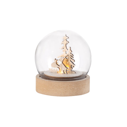 Snow Globe on Wooden Base