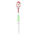 White multicolour pen with a Santa topper and print area marked on the barrel