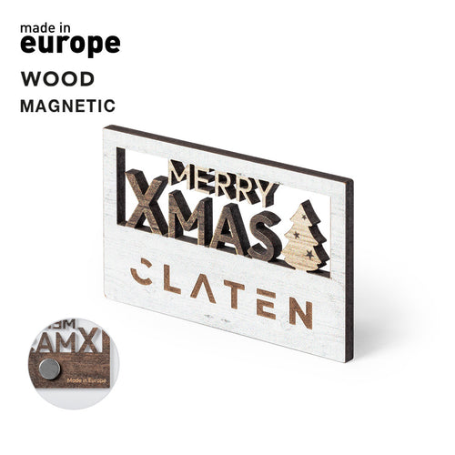 Wooden Magnet - Merry Xmas