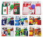 Mixed football World Cup 2026 fan kits for multiple countries, custom branded merchandise sets