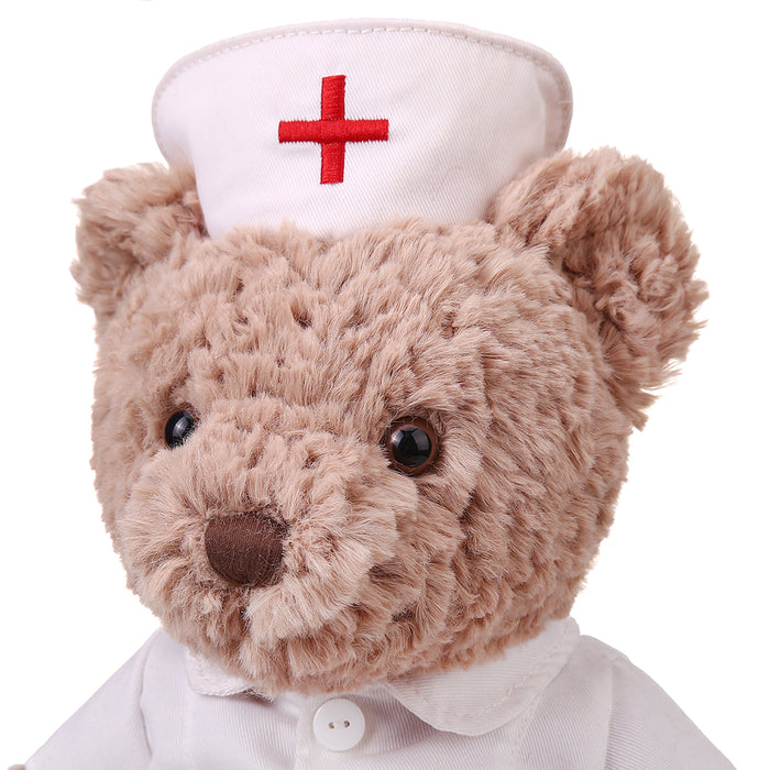 Nurse Teddy Bear close up of face and nurse cap